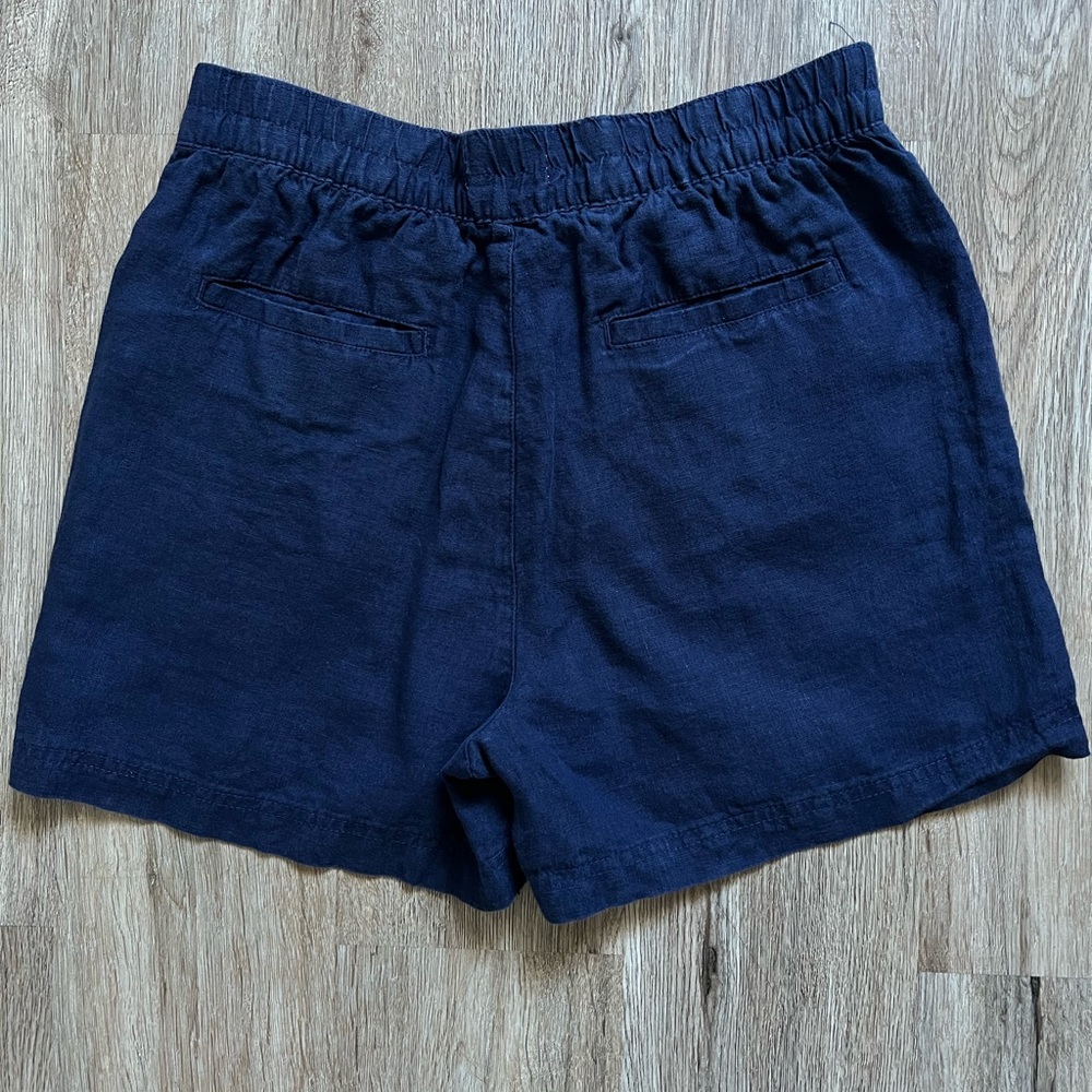 Rachel Zoe High Waist Blue linen Shorts Size Small. - Picture 2 of 7